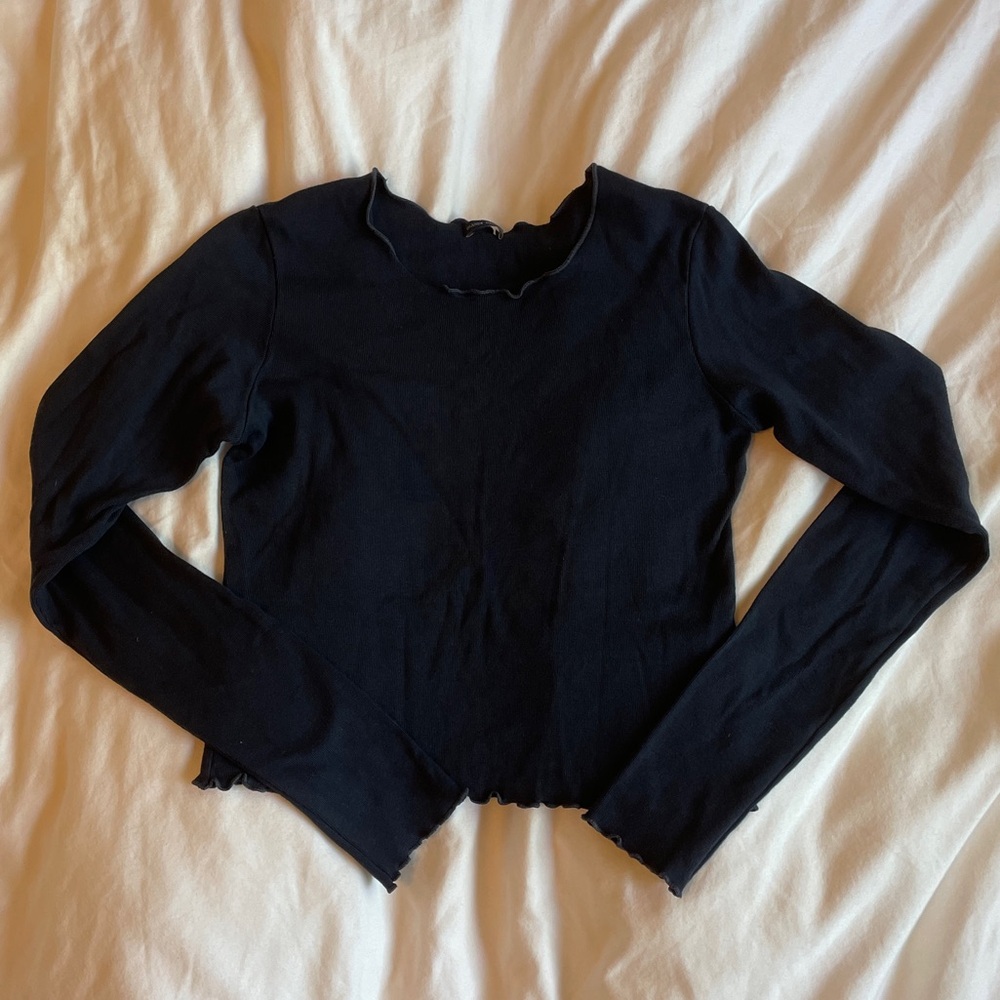 Brandy Melville Navy Long Sleeve Top